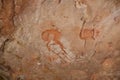 Aboriginal mythology painted on rock galleries in a cave in Kimberley Western Australia