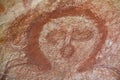 Aboriginal mythology painted on rock galleries in a cave in Kimberley Western Australia