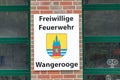 WANGEROOGE, GERMANY. 04th July 2017: View of the logo of the local volunteer fire service