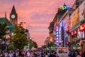 Wangfujing Dajie, the famous shopping street in Beijing at sunset