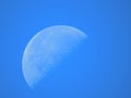 Waning Crescent Daytime Moon, Third Quarter Royalty Free Stock Photo