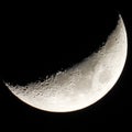 Waxing Crescent Moon closeup February 14, 2024 on Valentines Day Royalty Free Stock Photo