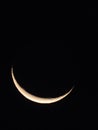 Waning Crescent Moon in black sky at 8 percent illumination Royalty Free Stock Photo