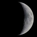 Waning crescent moon phase - sharp details Royalty Free Stock Photo