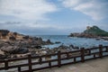 Wanli District, New Taipei City, Taiwan Yehliu Geopark mushroom-shaped rock strange rocky landscape Royalty Free Stock Photo