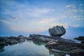 Wanli Fist Stone at Sunrise - Famous natural spot of Wanli District, New Taipei, Taiwan. Royalty Free Stock Photo