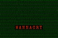 The wannacry and binary code. the wannacry and ransomware concept Security.