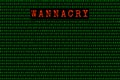 The wannacry and binary code. the wannacry and ransomware concept Security.