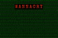 The wannacry and binary code. the wannacry and ransomware concept Security.