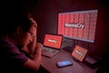 WannaCry ransomware attack on device desktop screen Royalty Free Stock Photo