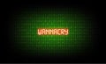 The wannacry virus is among green binary code and ransomware, virus computer attack Royalty Free Stock Photo