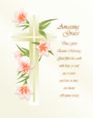 Easter Flower Lilies with Christian Crucifix Cross