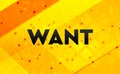 Want abstract digital banner yellow background