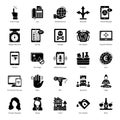 Business and Commerce glyph Outline Icons Pack Royalty Free Stock Photo