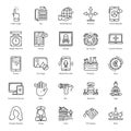 Business and Commerce line Outline Icons Pack Royalty Free Stock Photo