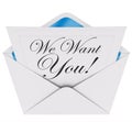 We Want You Invitation Letter Envelope Need Your Participation J