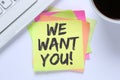 We want you jobs, job working recruitment employees career desk