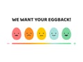 We want your eggback feedback emoji concept for Happy Easter day
