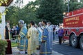 His Eminence, Archbishop Michael of NY and NJ, offers prayers for victims of Covid-19 and 9/11/2001, and firetruck blessing