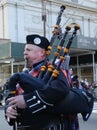 Wantagh American Legion Pipe Band marching at the St. Patrick`s Day Parade in New York Royalty Free Stock Photo