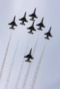 The United States Air Force Thunderbirds performing at the Bethpage airshow on Long Island New York.