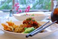 Wantan Mee with Sliced Chicken Royalty Free Stock Photo