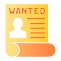 Wanted bandit flat icon. Placard color icons in trendy flat style. Reward for criminal gradient style design, designed Royalty Free Stock Photo