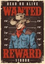 Wanted bandit vintage poster colorful Royalty Free Stock Photo