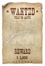 Wanted dead or alive Royalty Free Stock Photo