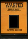 Wanted dead or alive poster Royalty Free Stock Photo