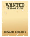 Wanted Dead or Alive Poster Royalty Free Stock Photo