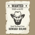 Wanted dead or alive western poster Royalty Free Stock Photo