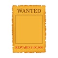 Wanted, dead or alive. Wild west, grunge, old poster on wooden planks. Vector stock illustration Royalty Free Stock Photo