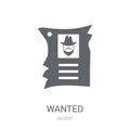 Wanted icon. Trendy Wanted logo concept on white background from