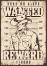 Wanted man vintage sticker monochrome