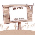 Wanted paper on wood board for text.Western background