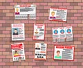 Wanted person paper poster. Missing announce Royalty Free Stock Photo