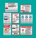 Wanted person paper poster. Missing announce Royalty Free Stock Photo