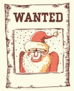 Wanted poater Santa Claus.Vector illustration Royalty Free Stock Photo