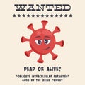 Wanted Poster for Obligate Intracellular Virus educational science vector illustration graphic