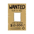 Wanted poster illustration vector doodle handdrawn style Royalty Free Stock Photo