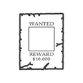 Wanted Poster Outline Flat Icon on White Royalty Free Stock Photo