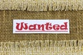 Wanted poster sign reward recruit help criminal history Royalty Free Stock Photo