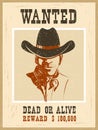 Wanted poster.Western vintage paper