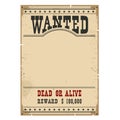 Wanted poster.Western vintage paper on wood wall for design Royalty Free Stock Photo