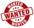wanted stamp. wanted label. round grunge sign