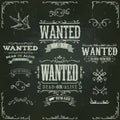 Wanted Vintage Western Banners On Chalkboard