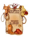 Wanted western vintage poster Royalty Free Stock Photo