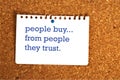 People buy from people they trust on white Royalty Free Stock Photo