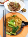 Wanton Mee with braised pork ribs Royalty Free Stock Photo